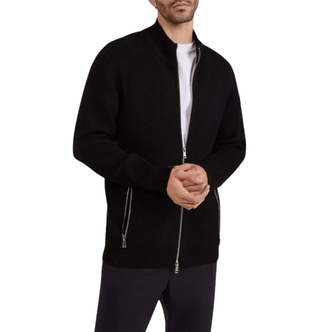 BALR 808570BAM-99 Knit Collar Full Zip Top