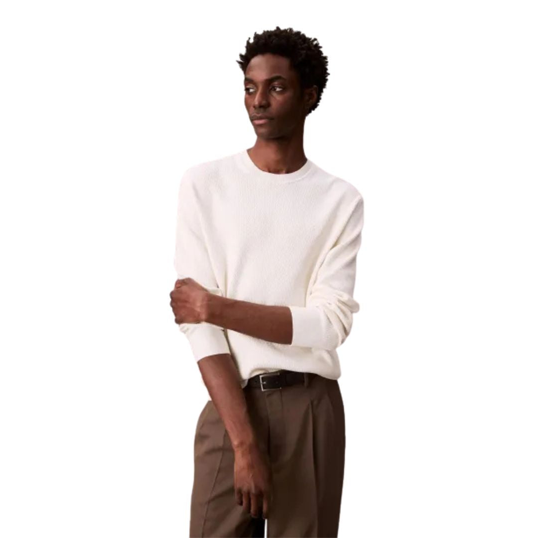 CK LV04LB327G YAS LS TEXTURE CTTN CREWNK SWEATER 1