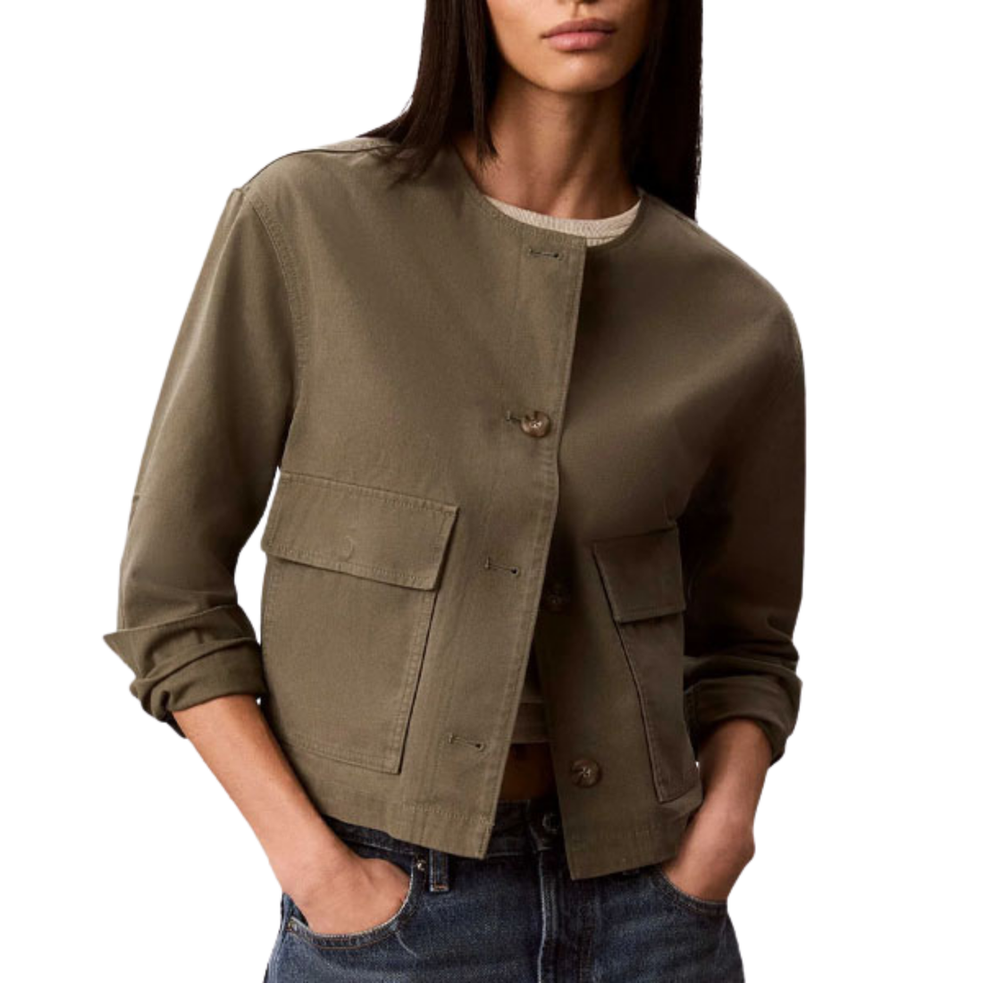 LV047G517G LDY COTTON CANVAS JACKET