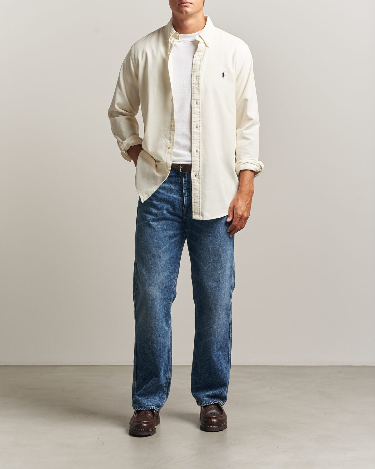 חולצת קורדרוי שמנת Polo Ralph Lauren — 710853123 509, מבט 5