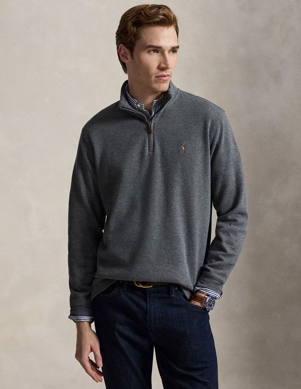 710P07411 510 KNIT-HALF ZIP-PULLOVER