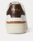 סניקרס Polo Ralph Lauren Masters Court לבן חום — 809P15528 001, מבט 4