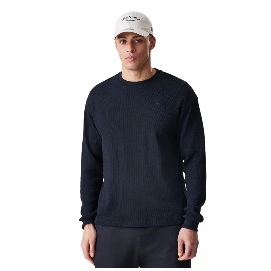 NE LS WAFFLE TEE NEWERA BLK 60758779