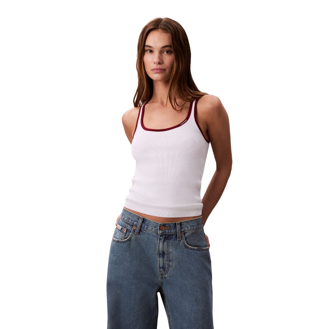 CK LV047D300G YAA CTN RIB TANK WITH COLOR BLOCK TR