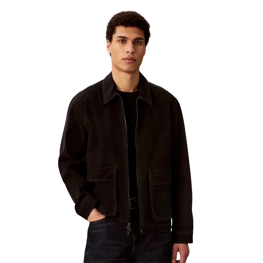 LV04RG400G UB1 LS MATTY CANVAS CONTRAST COLLAR