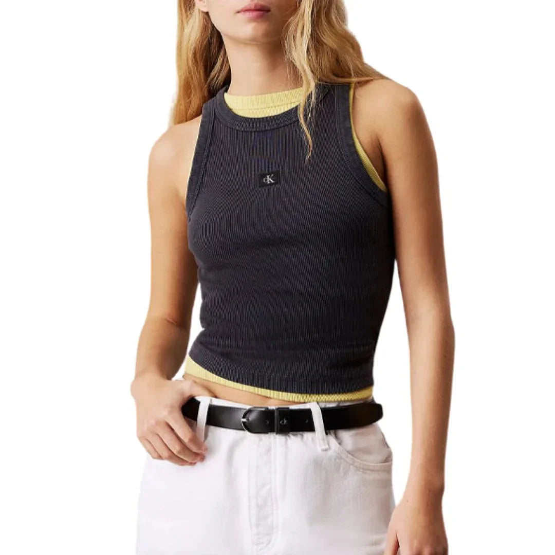 WASHED WOVEN LABEL RIB TANK TOP J20J225311 PT2
