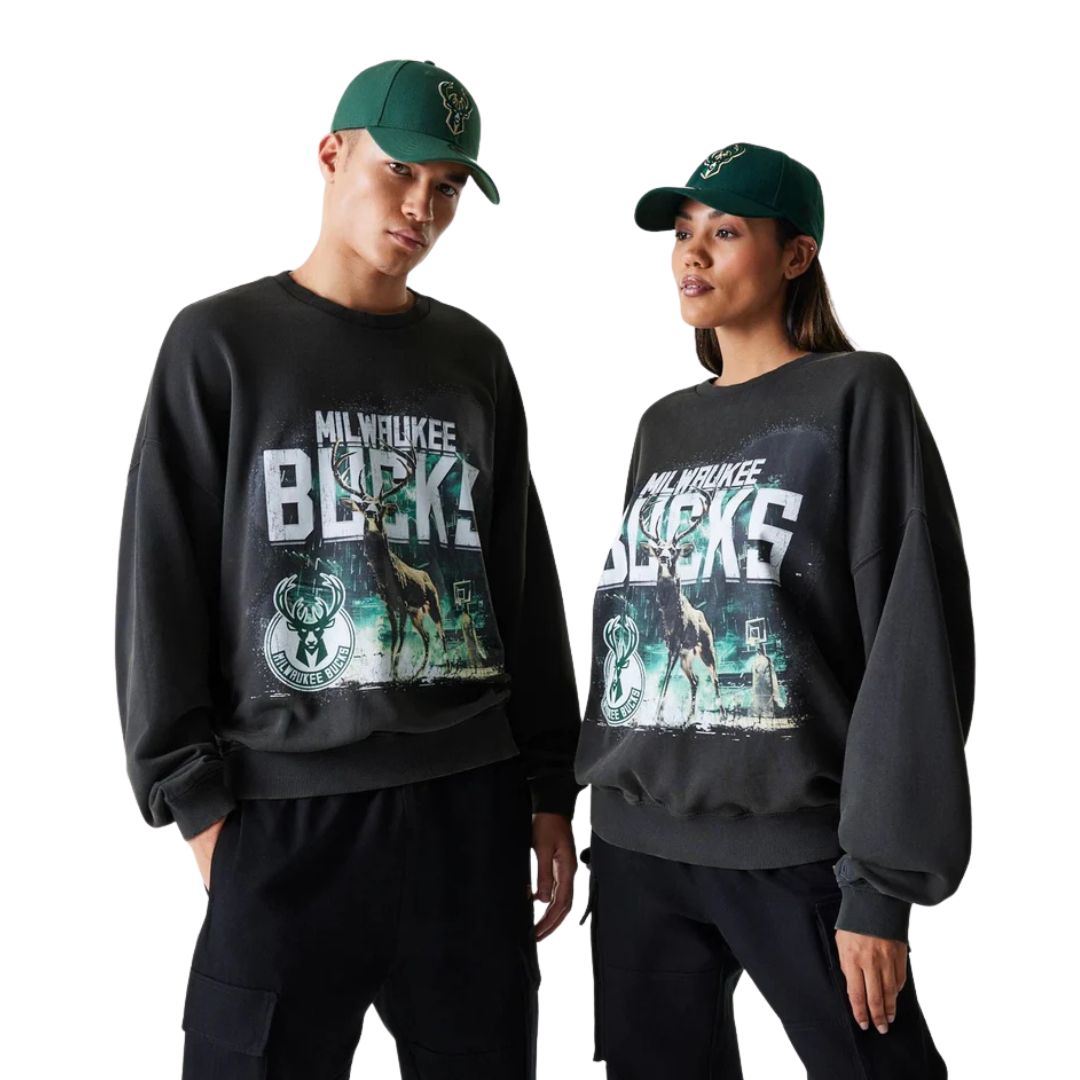 NBA WASHED GRPHC OS CREW MILBUC WHG