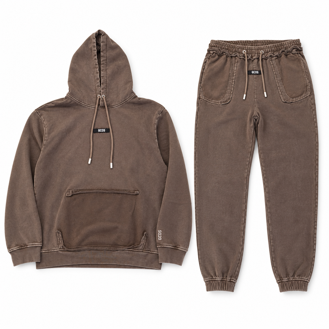 GCDS SPORT HOODIE SUIT BROWN GC262MS01-033