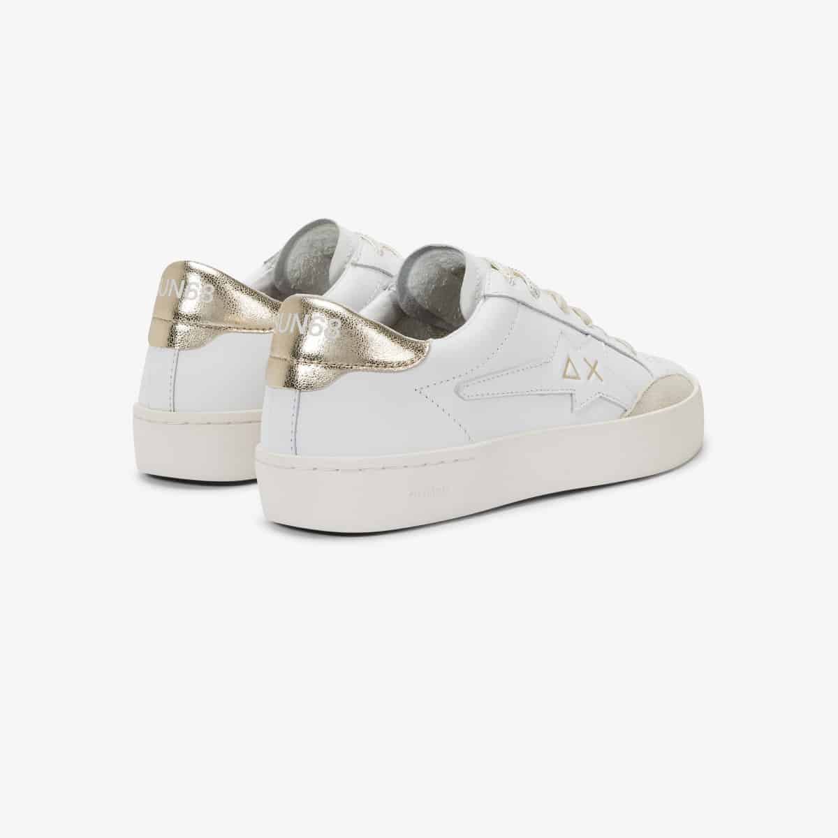 KATY LEATHER WHITE/GOLD — סניקרס לנשים