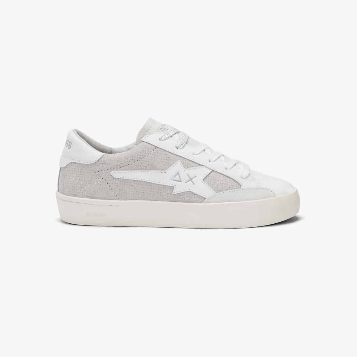 KATY LEATHER BIANCO/ARGENTO — סניקרס לנשים