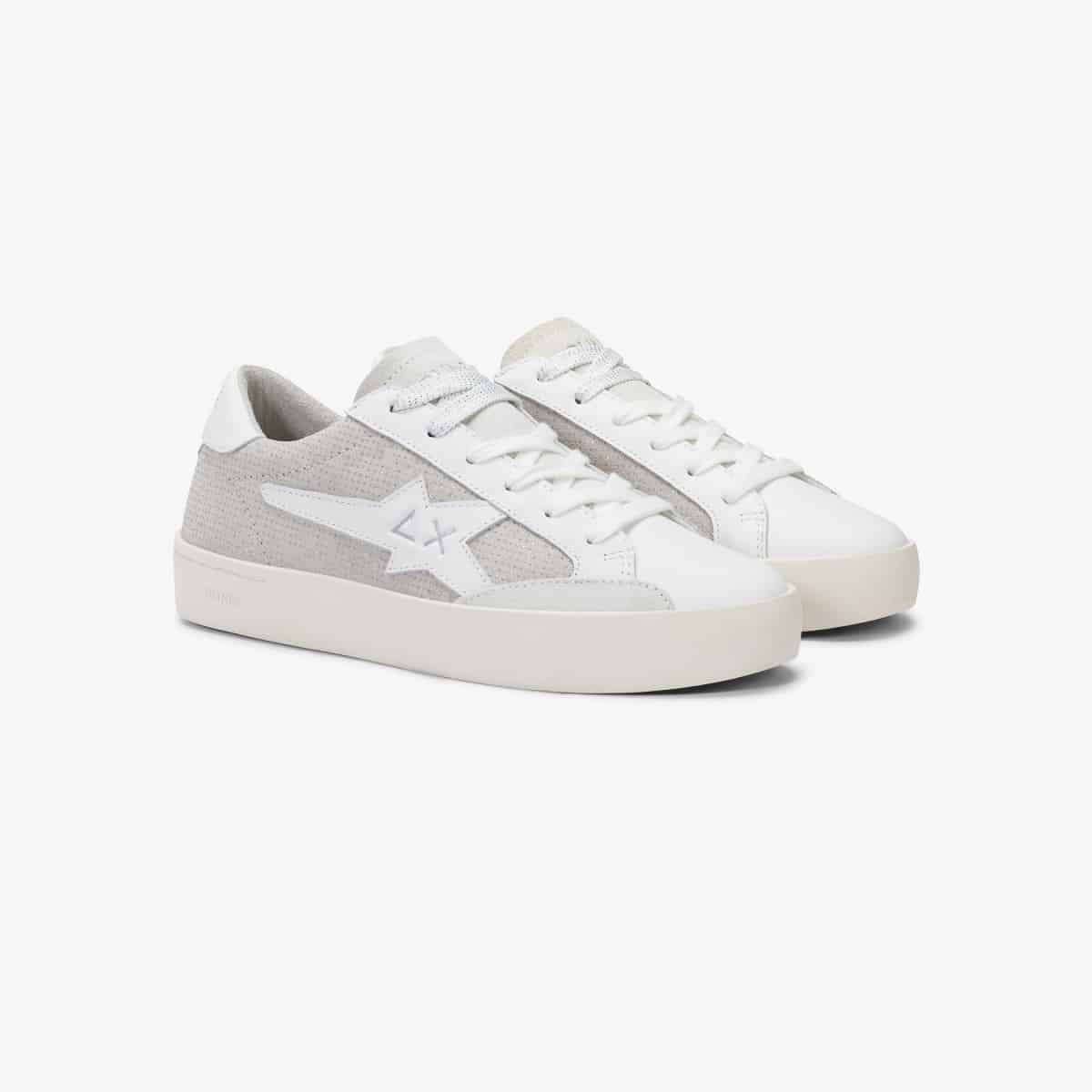KATY LEATHER BIANCO/ARGENTO — סניקרס לנשים