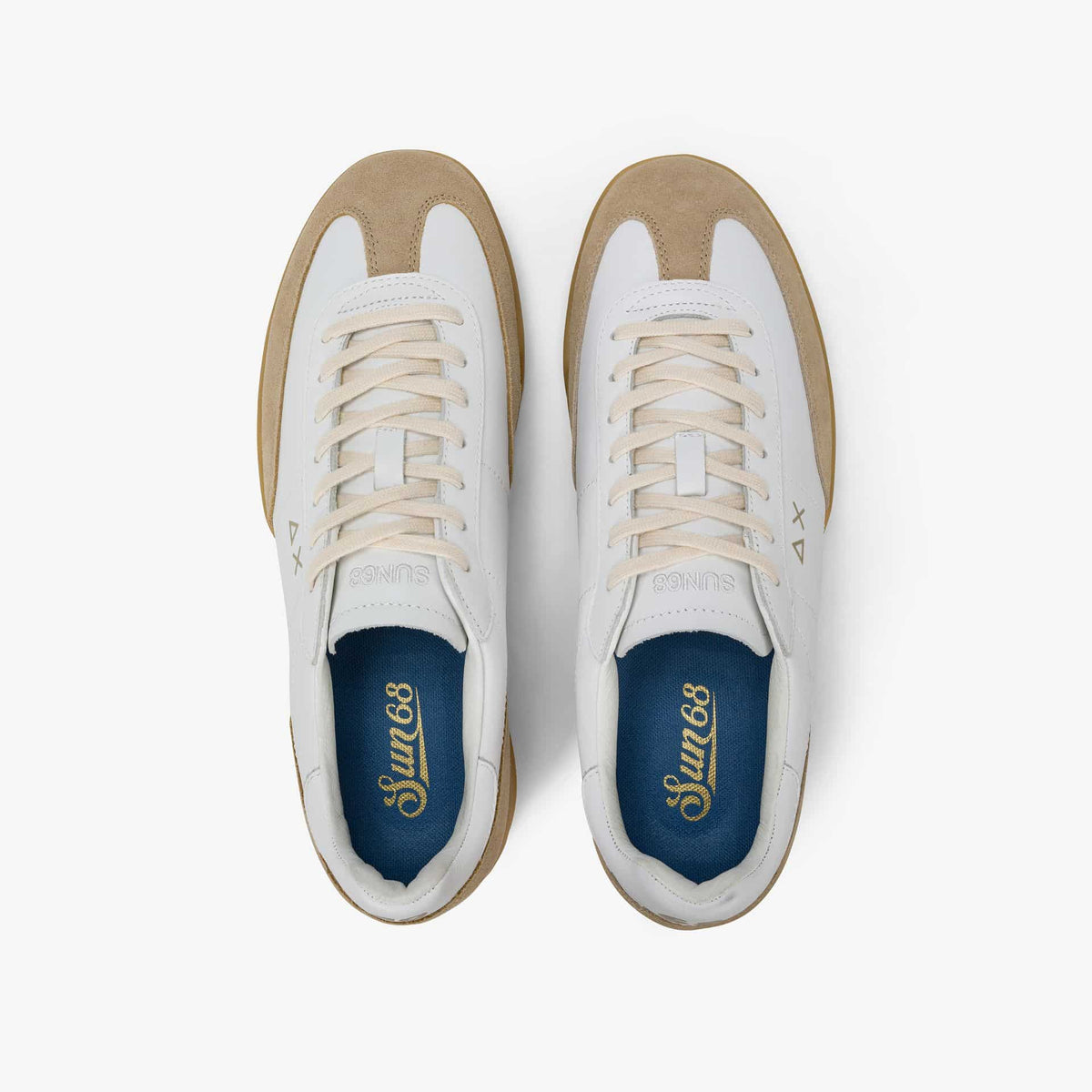 CALIFORNIA SUN LEATHER - WHITE/BEIGE — סניקרס לגברים