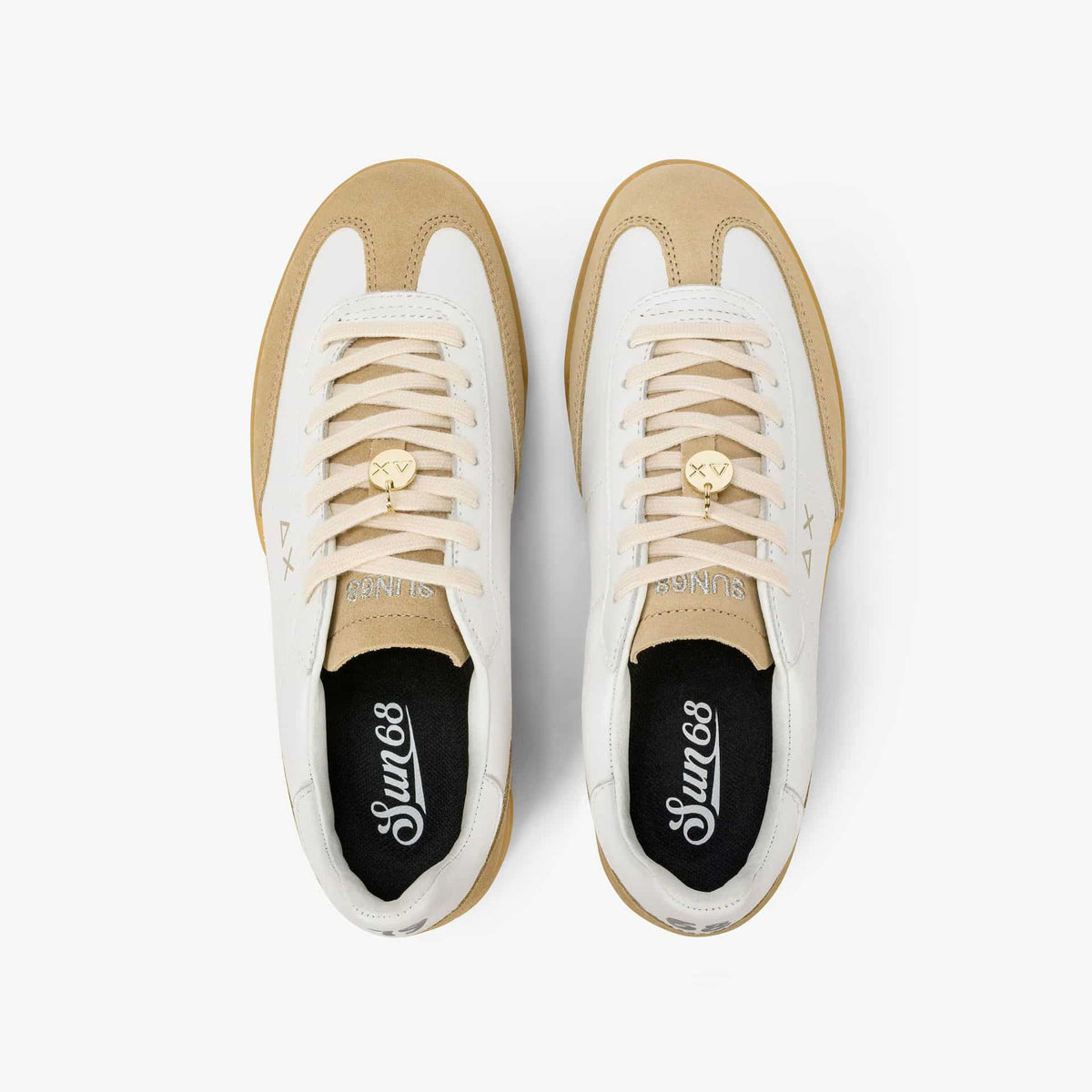 CALIFORNIA LEATHER - WHITE / BEIGE — סניקרס לנשים