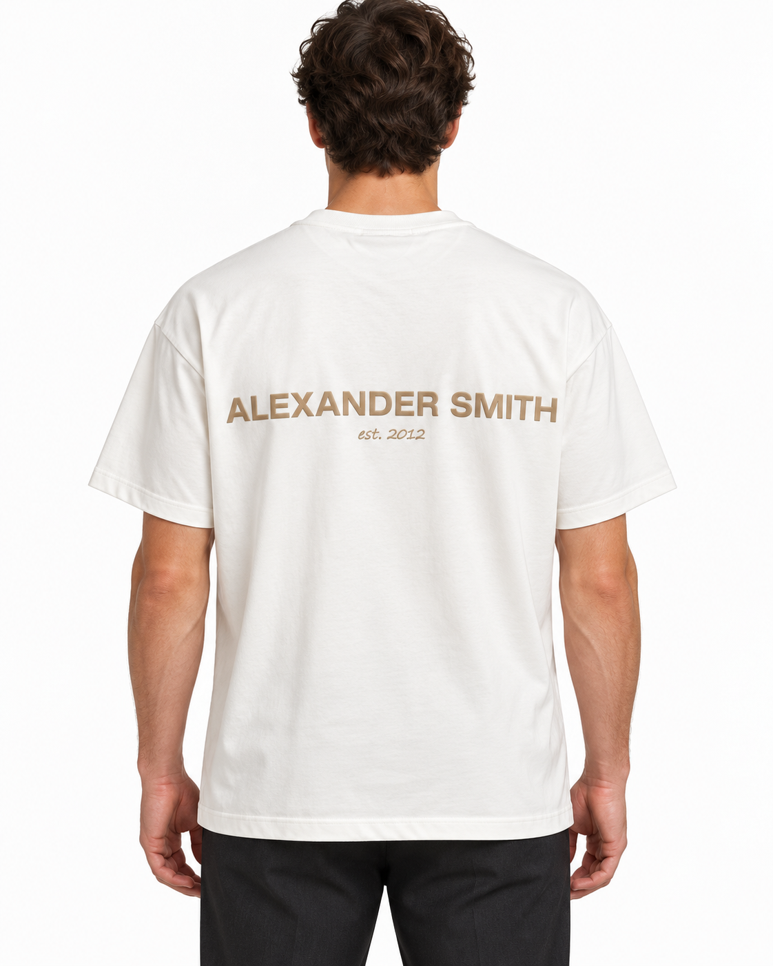 חולצת Alexander Smith MT09 לבן AS261MT09-100 – מבט אחורי על דוגמן