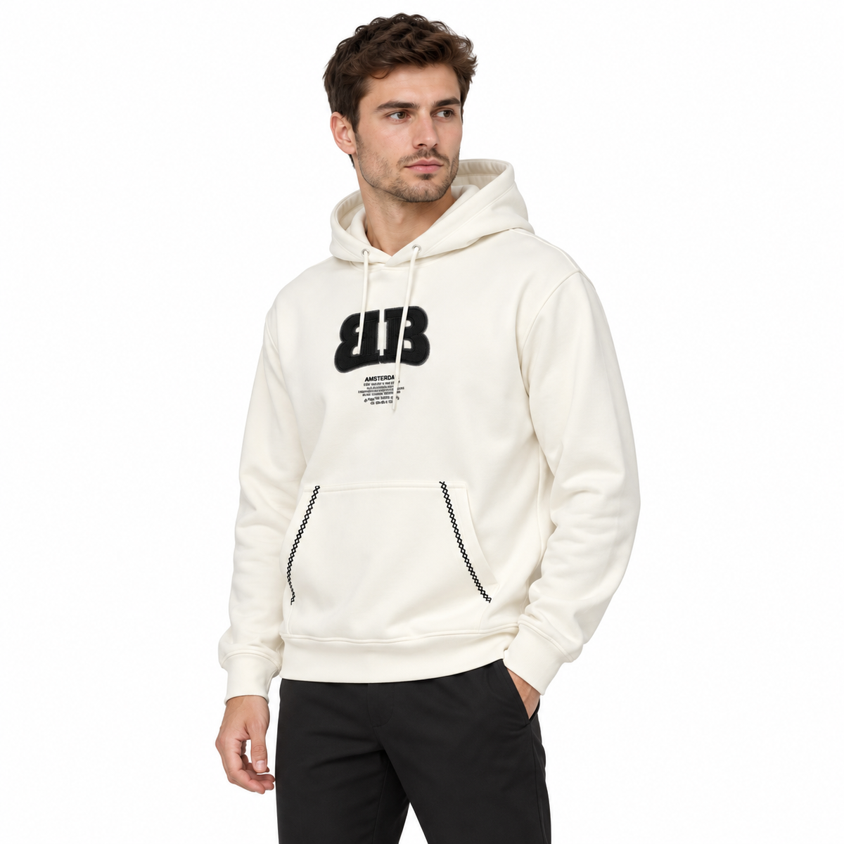 BALR קפוצ׳ון בצבע שמנת 8080260BAM-00 – על דוגמן – זווית קדמית