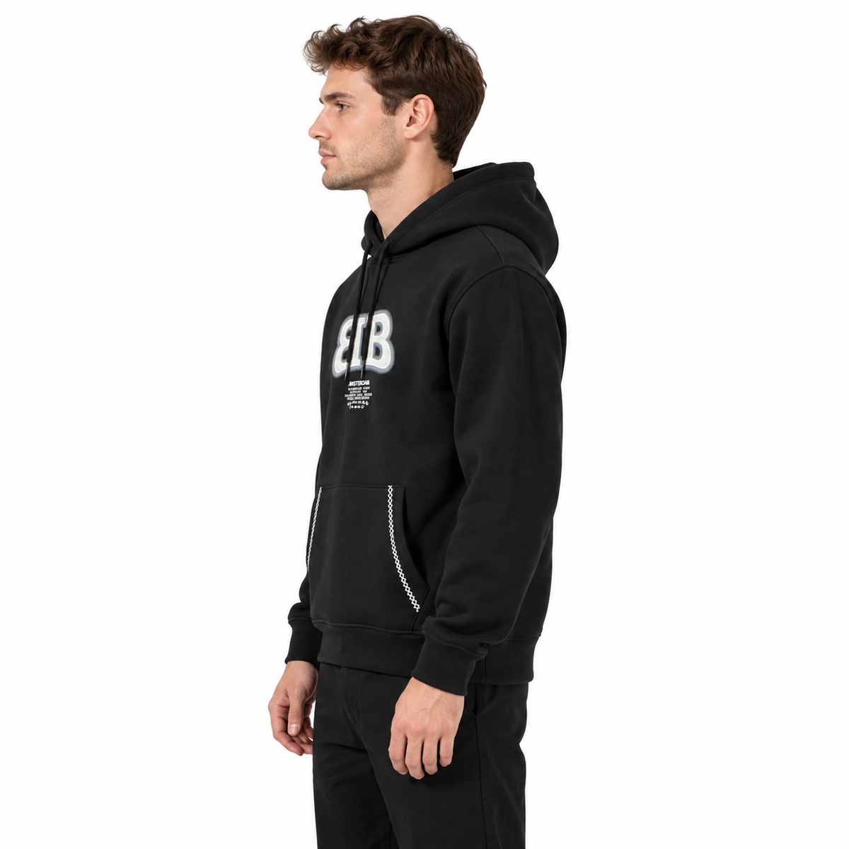 BALR קפוצ׳ון שחור 8080260BAM-99 – על דוגמן – צד