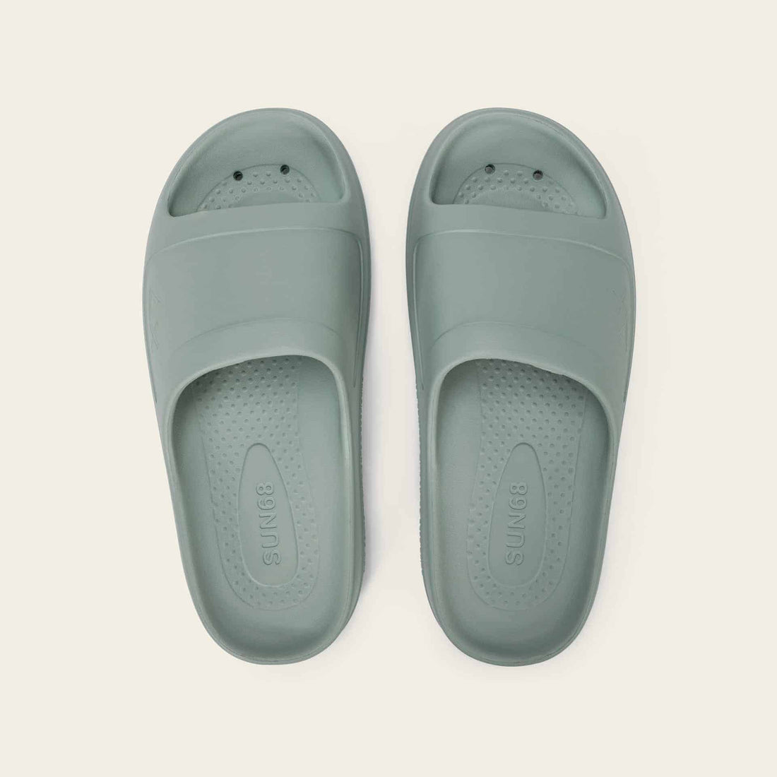 SUPPERS MONOBLOCK LOGO - SAGE GREEN — כפכפים לגברים