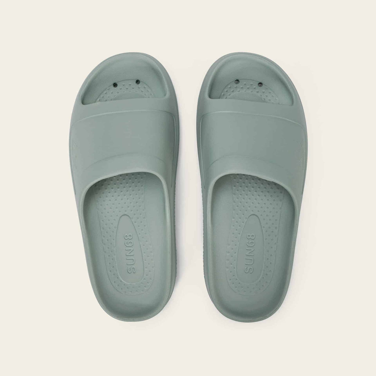 SUPPERS MONOBLOCK LOGO - SAGE GREEN — כפכפים לגברים