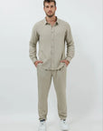 M LINEN LONG PANTS 25269811 STONE 02
