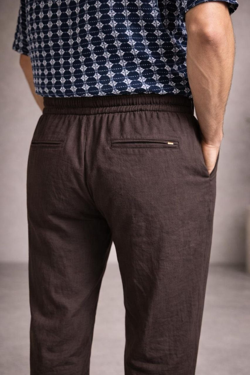 GIANNI LUPO מכנס פשתן FJ3270 S26 BROWN