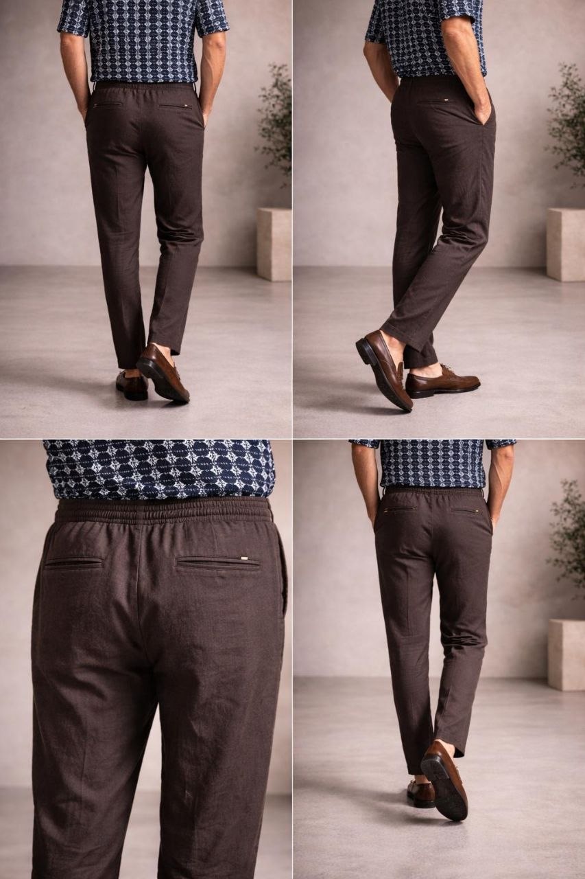 GIANNI LUPO מכנס פשתן FJ3270 S26 BROWN