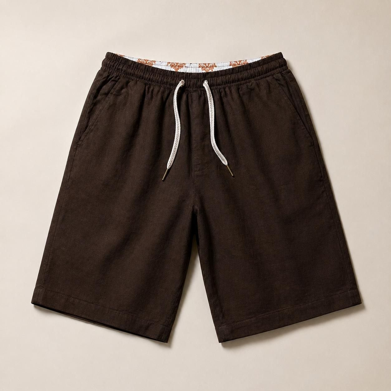GIANNI LUPO מכנס קצר פשתן FJ3269 COFFEE