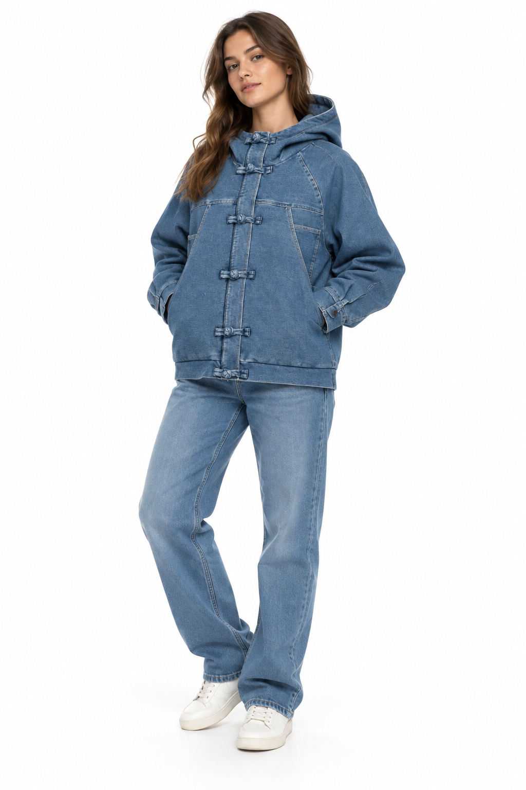 W DENIM ZIPPED JKT 27173867T MID BLUE 66