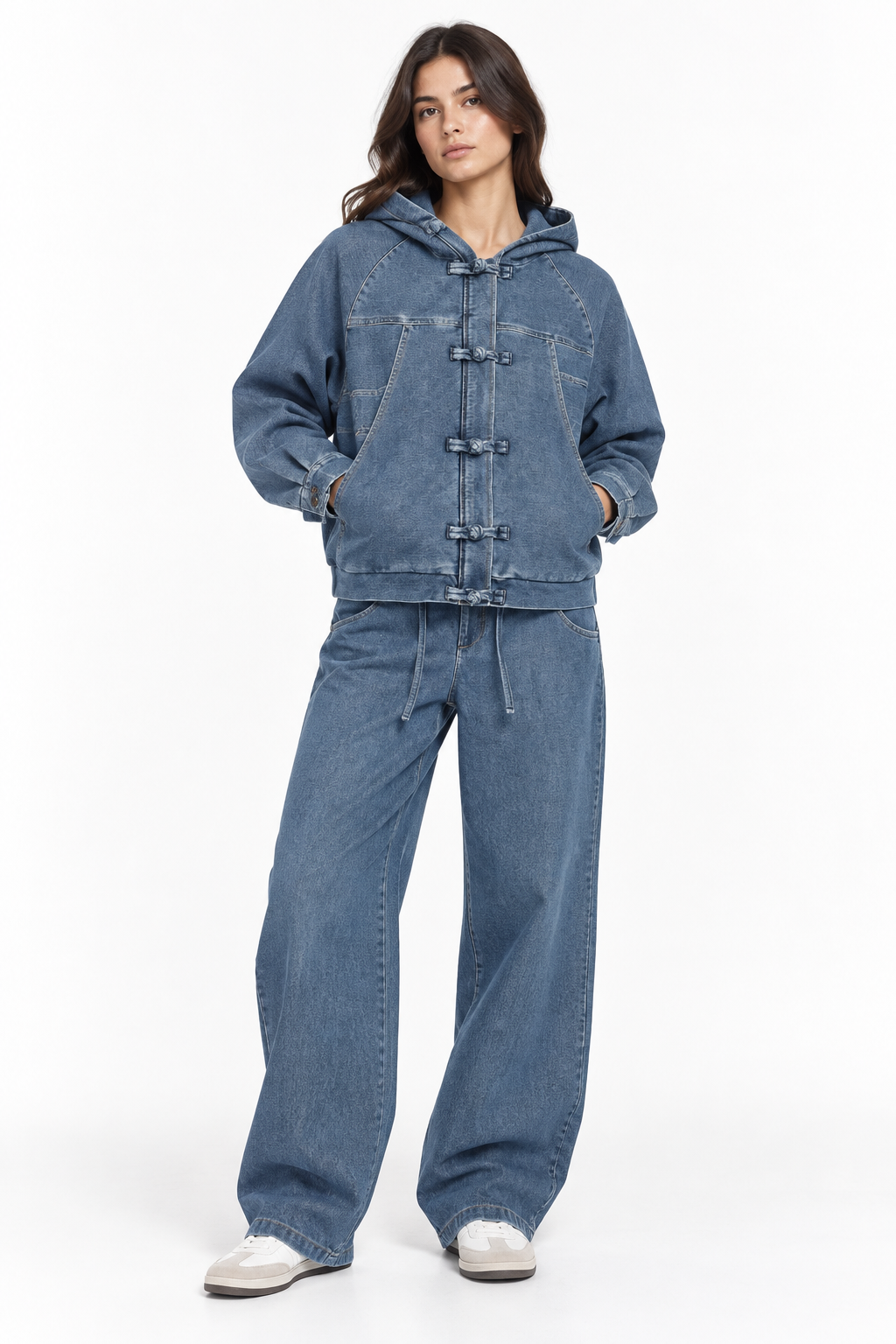 W DENIM ZIPPED JKT 27173867T MID BLUE 66