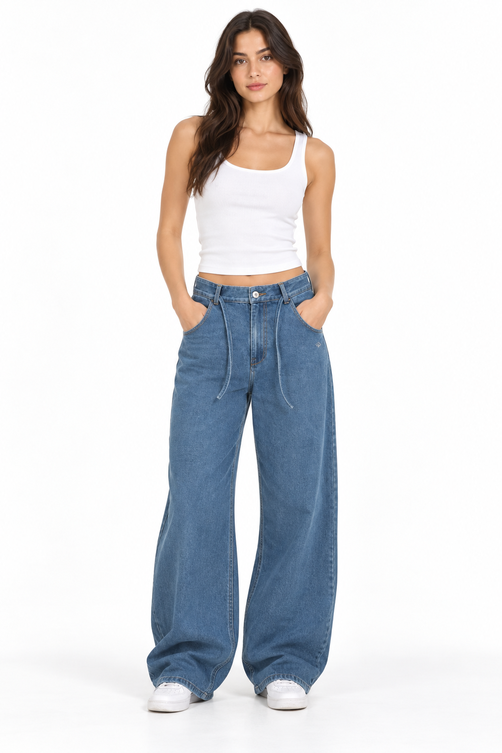 W DENIM LONG PANTS 27173867P MID BLUE 66