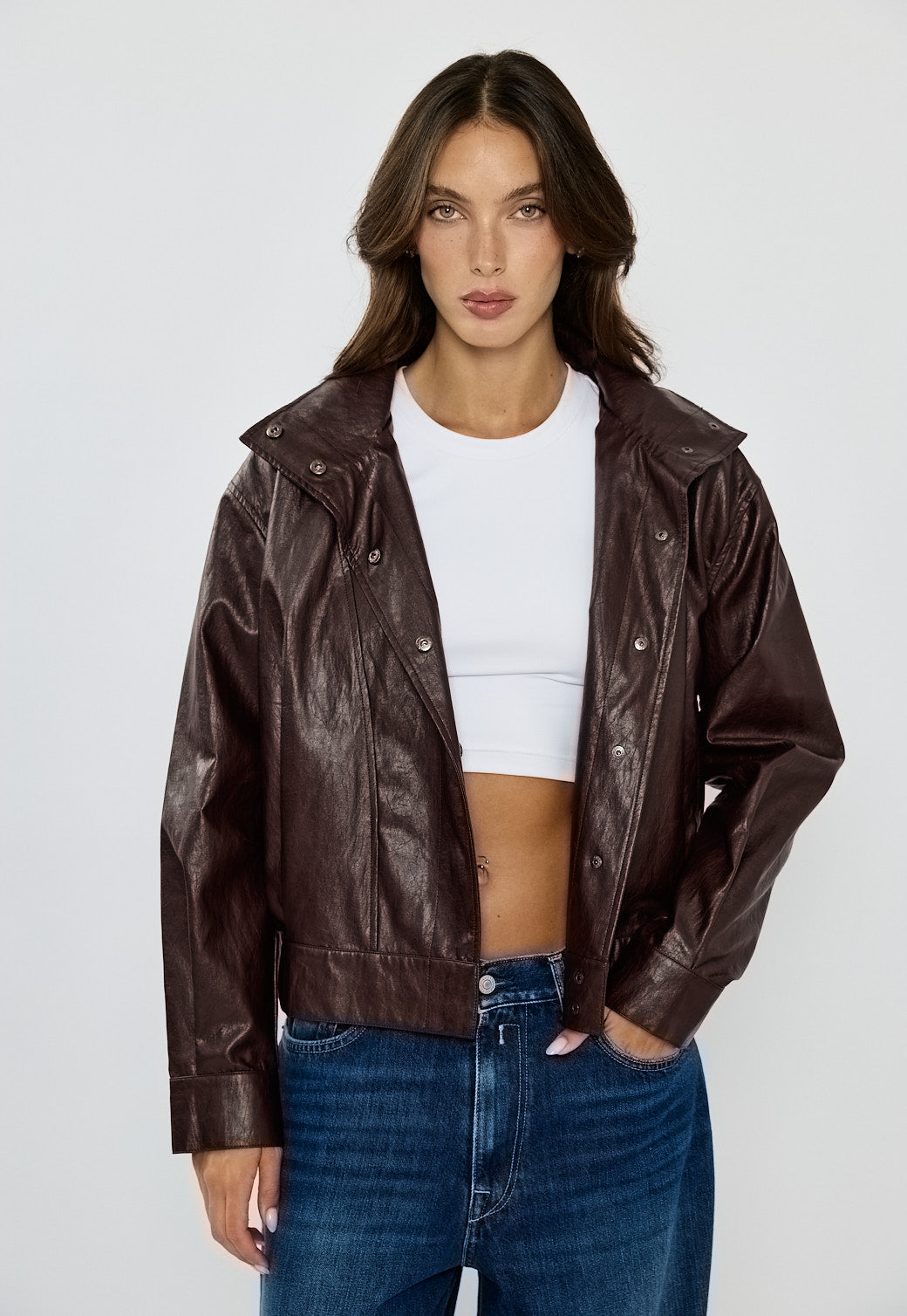 W PU JKT 27172825 BROWN 56