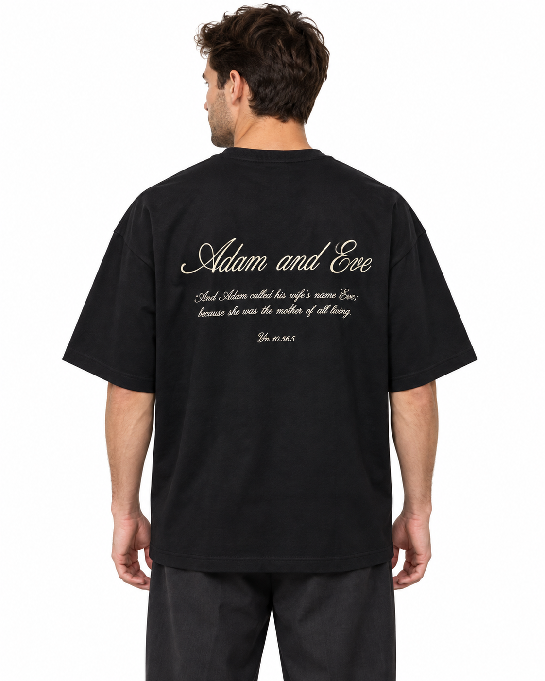 חולצת YN CLOUD Adam and Eve שחור – דוגמן – גב